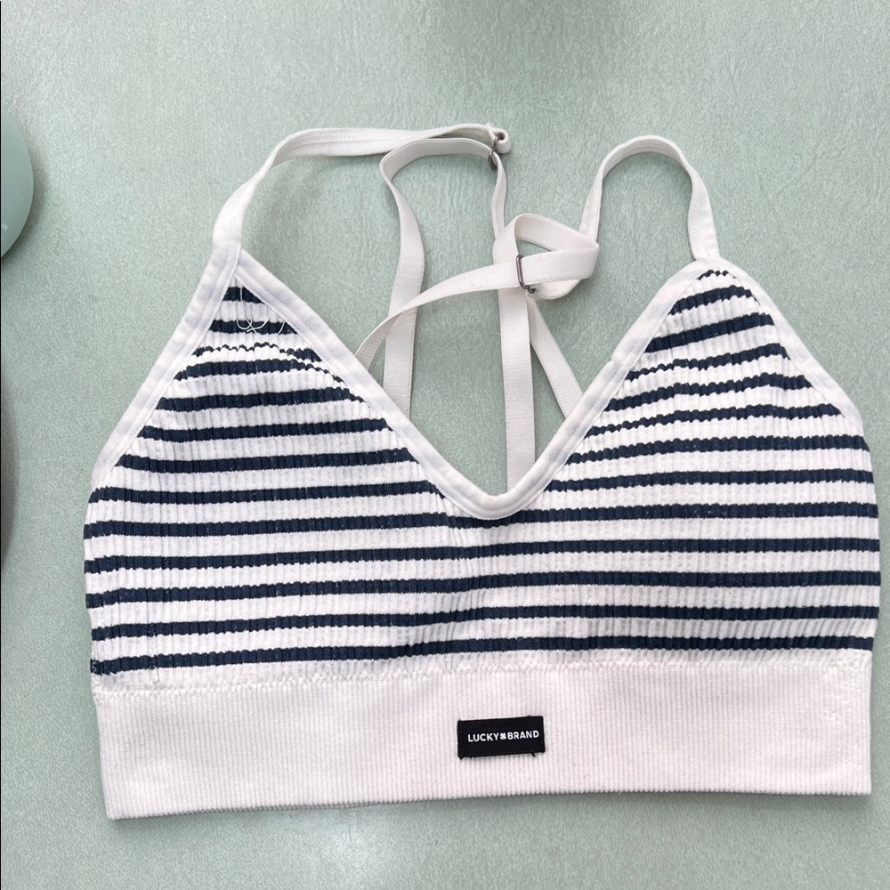 Lucky Brand Navy and White Striped Bralette
